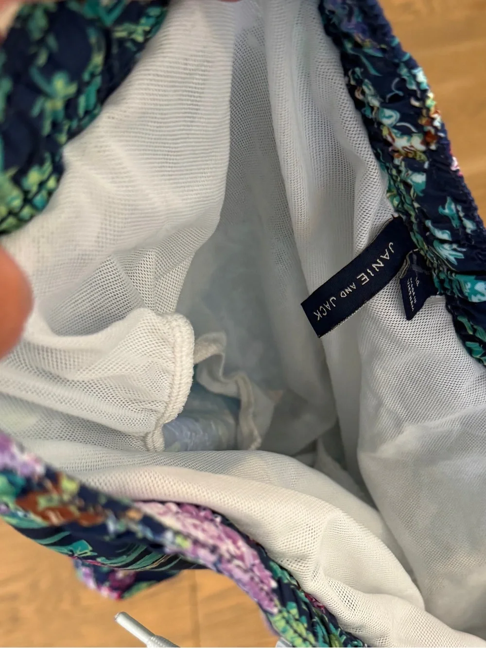 Janie and Jack Navy Floral Drawcord Athletic Shorts